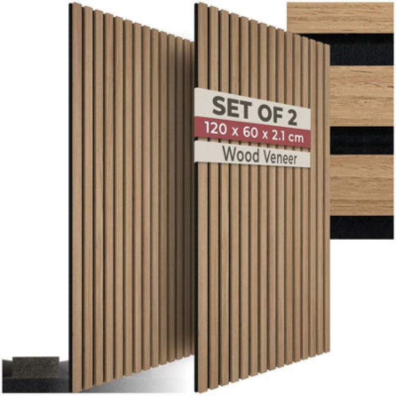 Image of tectake Acoustic Wall Panels Sonic - oak in Light Oak Light Oak Unisex