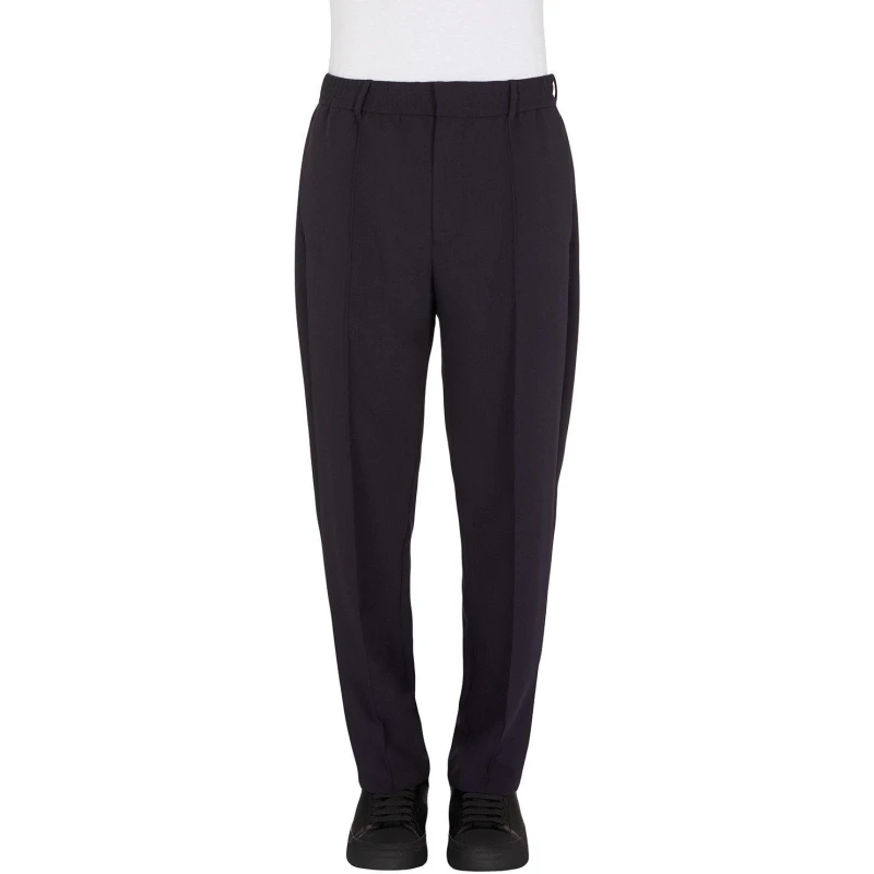 Image of Emporio Armani Mens Straight Leg Trousers Blu Navy male 40