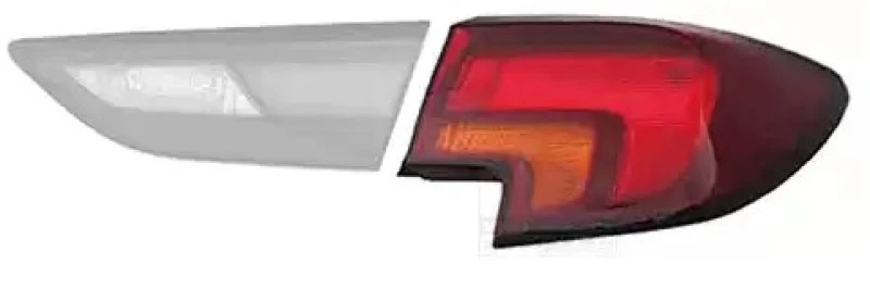 Image of VAN WEZEL 3810922 Rear light Outer section, with bulb holder, Right Combination Rearlight (391)