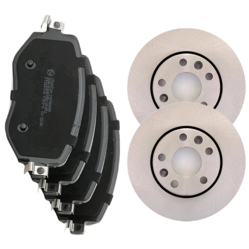 Image of RIDEX 3405B1803 Brake disc and pads set Front Axle, Brake Disc Type: Vented, excl. wear warning contact, with brake caliper screws Brake Set,disc bra