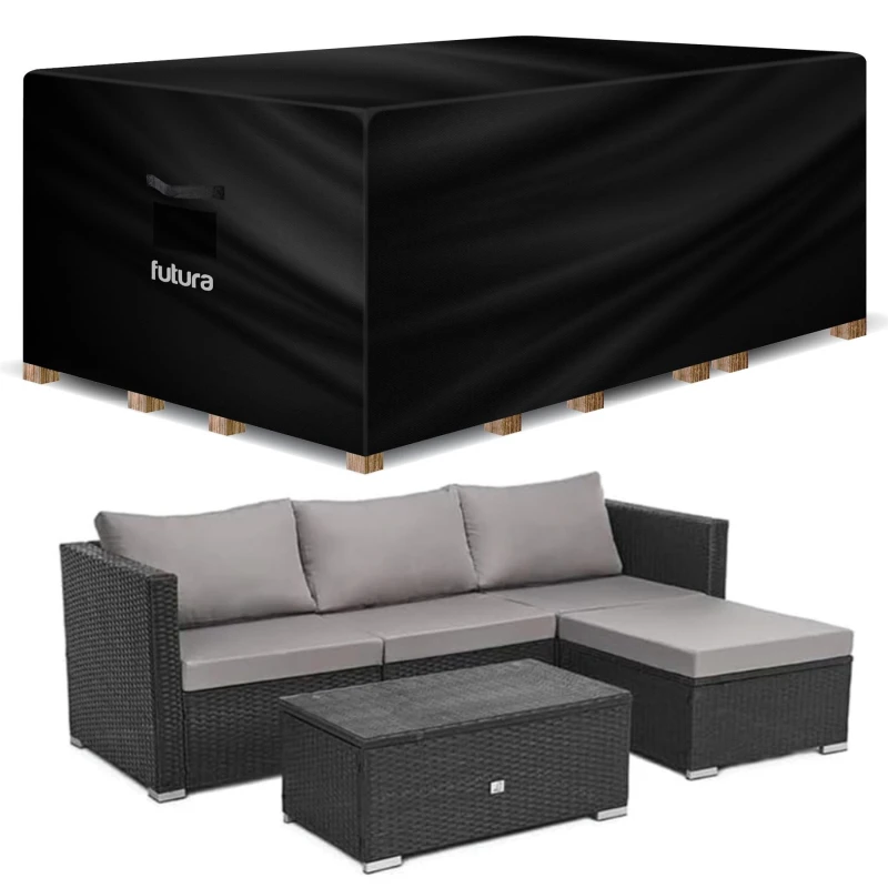Image of Futura 600D Patio Cover Rectangular 280x204x106cm Weatherproof Outdoor Garden Furniture Cover Black
