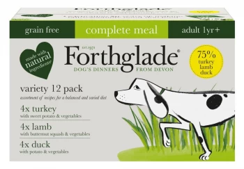 image of Forthglade Complete Meal Grain Free Adult Dog - Mixed Pack - 12 x 395g