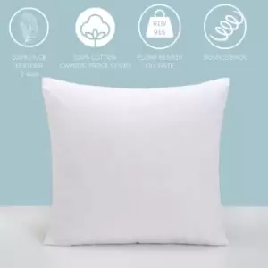 Image of Homespace Direct 100% Duck Feather Cushion Inner Insert Pad Scatter 100% Cotton Cover 18x18 45x45cm - White