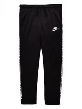 Image of Nike Older Boys Nsw Repeat Poly Pant, Black/White, Size XS, 6-8 Years