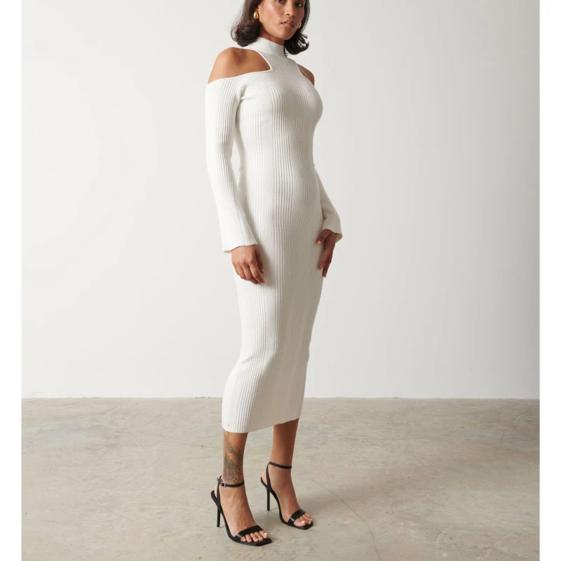 Image of Pretty Lavish Womens Knitted Jumper Dress Cream female 8 (XS)