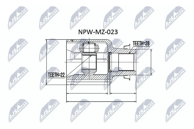 Image of NTY CV joint kit NTY NPW-MZ-023