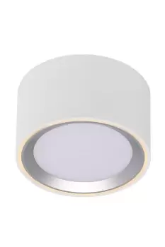 Image of Fallon LED Dimmable Surface Mounted Downlight White Brushed Steel 2700K
