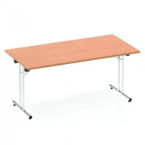 Image of Sonix Rectangular Chrome Leg Folding Meeting Table 1600x800mm Oak Ref