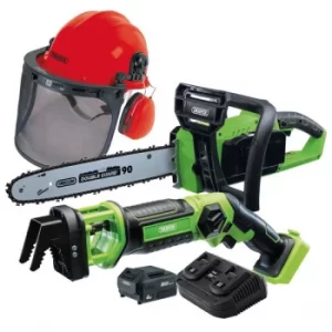 Image of Draper 99763 D20 Cordless Garden Saw Kit with Forestry Helmet