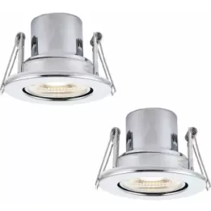 Image of Loops - 2 pack Recessed Tiltable Ceiling Downlight - 8.5W Cool White LED Chrome Plate
