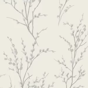 Image of Laura Ashley Pussy Willow Off White/Midnight Wallpaper