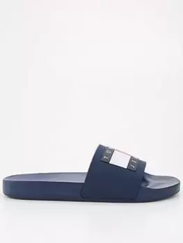Image of Tommy Jeans Flag Slides - Twilight Navy, Twilight Navy, Size 6, Men