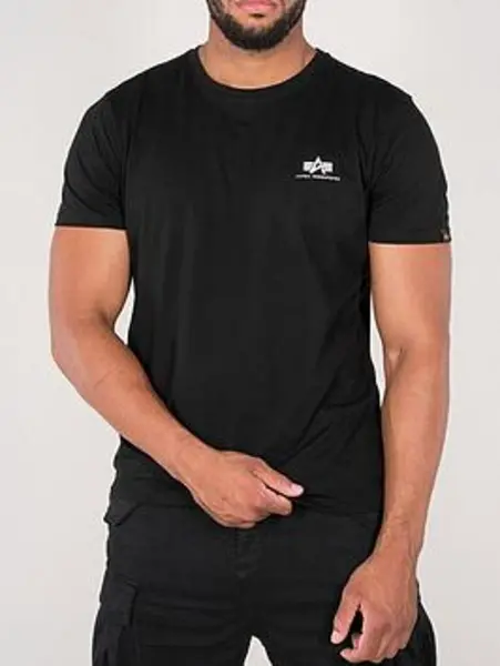 Image of Alpha Industries Basic T Small Logo T-Shirt, black, Size S