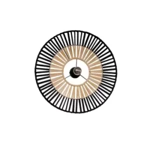 image of Silikou Decorative Ceiling Light Black Bamboo 1x E27 Max 40V