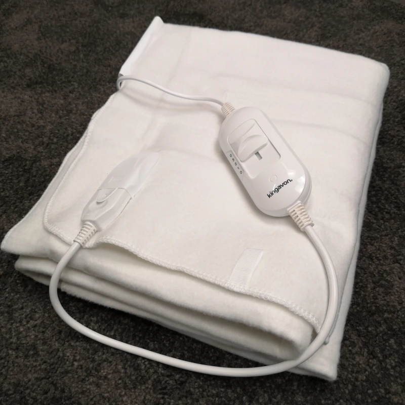 Image of 120cm 60W Double White Electric Blanket Throw with Temperature Settings