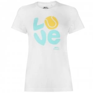 Image of Slazenger Graphic T Shirt Ladies - White