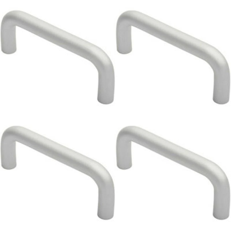 Image of Loops 4x Rounded D Shaped Bar Handle 150mm x 19mm Diameter Satin Anodised Aluminium Multi