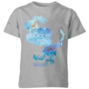 Image of Disney Princess Filled Silhouette Ariel Kids T-Shirt - Grey - 11-12 Years
