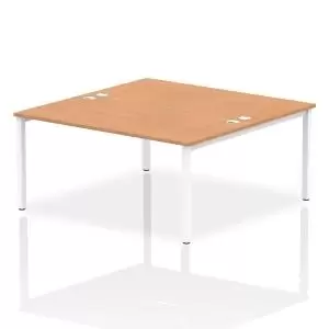 image of Impulse Bench B2B 2 Person 1600 White Frame Office Bench Desk Oak