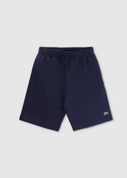 image of Lacoste Mens Organic Brushed Cotton Fleece Shorts In Dark Navy