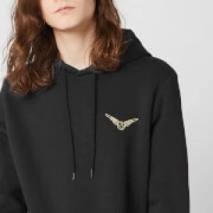 image of Harry Potter Golden Snitch Unisex Embroidered Hoodie - Black