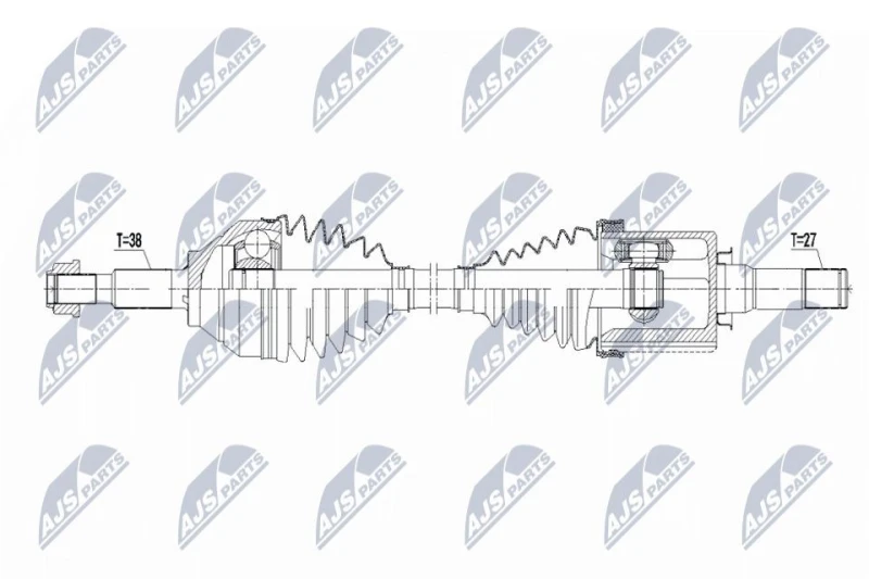 Image of NTY NPW-FR-203 Drive shaft Automatic Transmission, Front Axle Left Drive Shaft (13)