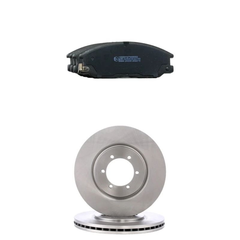 Image of RIDEX 3405B2679 Brake disc and pads set Front Axle, Brake Disc Type: internally vented, with acoustic wear warning Brake Set,disc brakes (3405)