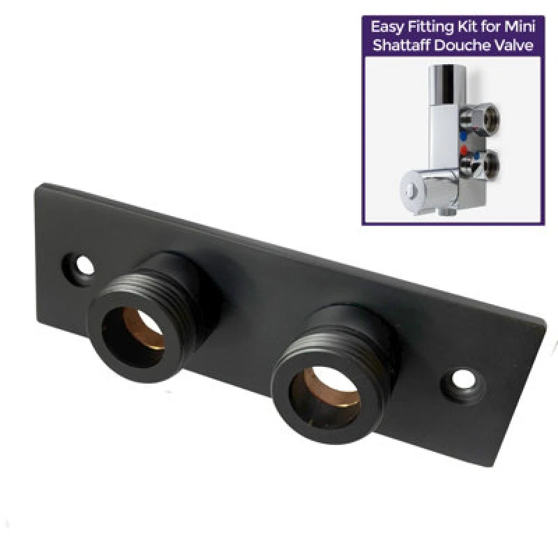 Image of Nes Home Black Easy Fixing Plate Bracket Mini Douche Shattaf Thermostatic Shower Valve
