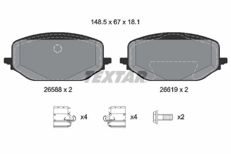 Image of Brake pad set TEXTAR 2658801
