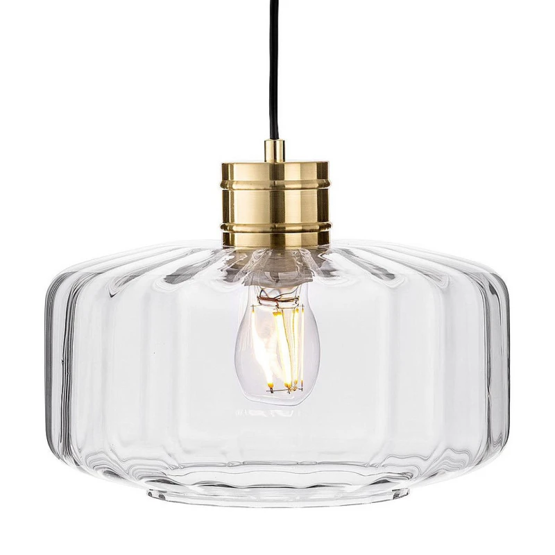 Image of Firstlight Madeira Pendant Light Ribbed in Brushed Brass