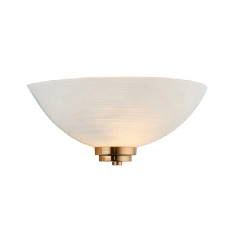 Image of Luminosa Lighting Luminosa Welles Flush Wall Uplighter Brushed Aged Brass Plate, White Glass, 1X E27