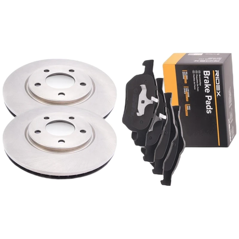 Image of RIDEX 3405B2720 Brake disc and pads set Front Axle, Brake Disc Type: internally vented Brake Set,disc brakes (3405)