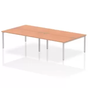 Image of Impulse Bench B2B 4 Person 1600 Silver Frame Office Bench Desk Beech