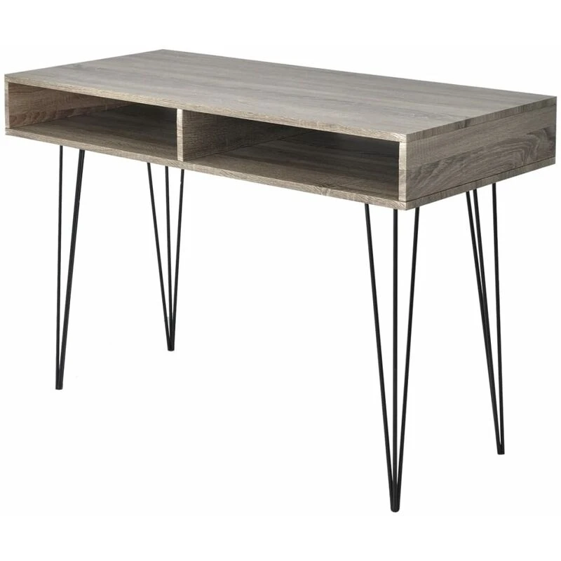 Image of vidaXL Desk Writing Table WorkStation Computer Home with 2 Compartments Grey