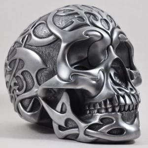 Image of Celtic Tribal Silver Skull 19cm