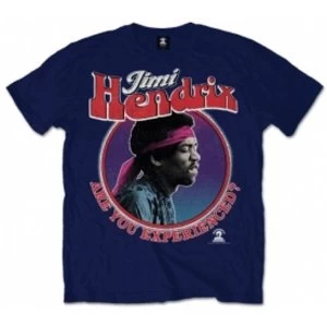 Image of Jimi Hendrix Are You Experienced Mens Navy T Shirt: Large
