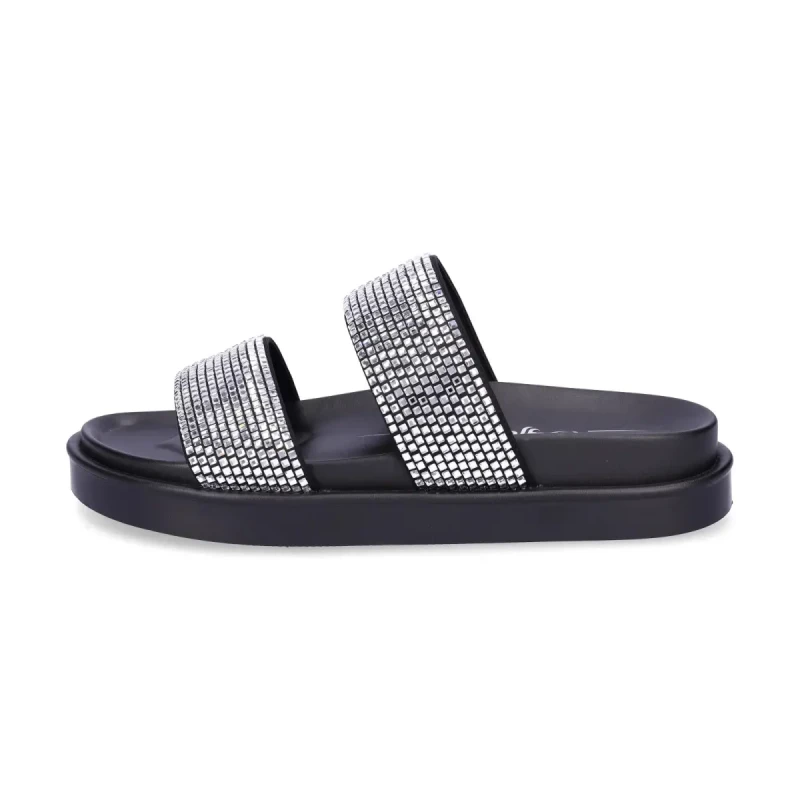 Image of Buffalo Womens slides Buffalo Sol Tss Glam - Vegan Glitter Noir Female 37