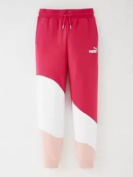 Image of Puma Girls Power Colorblock High Waisted Pants - Pink, Size 9-10 Years, Women