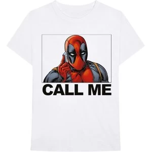 Image of Marvel Comics - Deadpool Call Me Mens Large T-Shirt - White