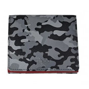 image of Zippo Grey Camouflage Leather Double Sided Wallet (10.2 x 9.3 x 2.5cm)