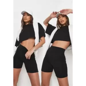 image of Missguided 2 pack cycling shorts - Black