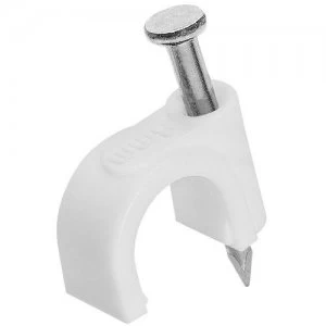 Image of Zexum White Round Cable Clips 100 Pack - 9mm