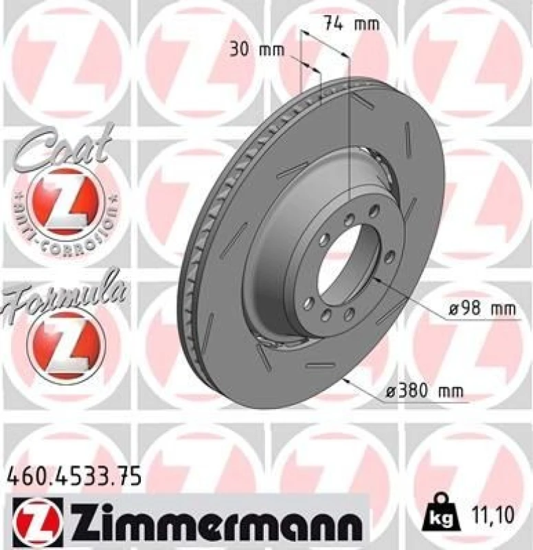 Image of ZIMMERMANN Brake disc ZIMMERMANN 460.4533.75