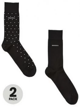 image of Hugo Boss 2 Pack Black RS Socks