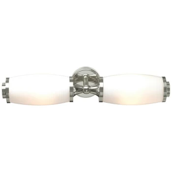 image of Elstead - Eliot - Bathroom 2 Light Wall Lamp, Polished Nickel IP44