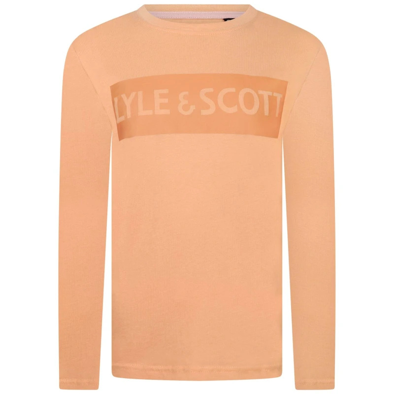 Image of Lyle and Scott Logo Long Sleeve T-Shirt Juniors - Orange Orange 7 - 8 Years
