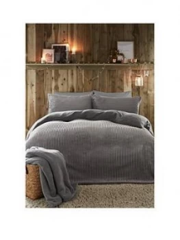 image of Fusion Ribbed Teddy Fleece Duvet Set