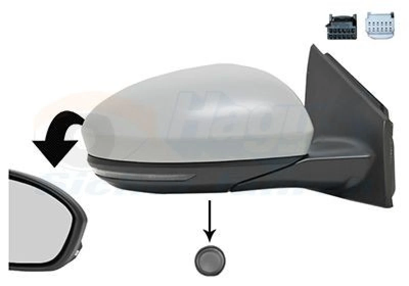 Image of VAN WEZEL Wing mirror VAN WEZEL 4407818