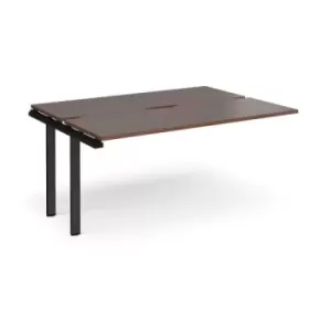 Image of Bench Desk Add On 2 Person Rectangular Desks 1600mm Walnut Tops With Black Frames 1200mm Depth Adapt