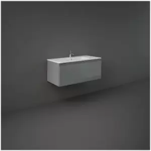 image of Rak Joy Uno Urban Grey 1000mm Wall Hung Single Drawer Vanity Unit - UNOWH100UGY - Urban Grey